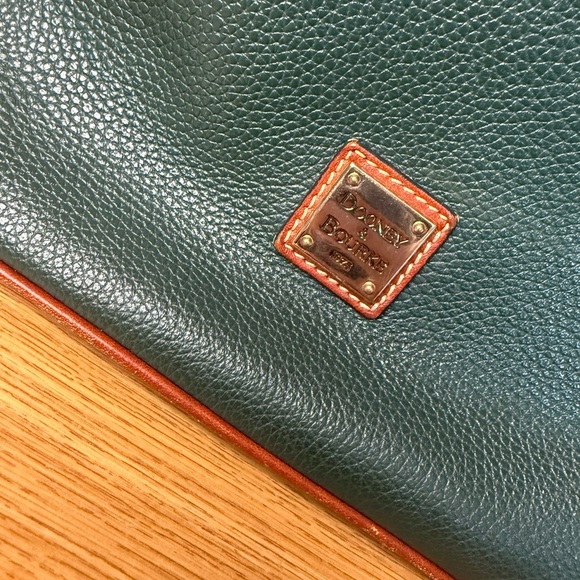 Dooney & Bourke Pebble Grain Small Tassel Crossbody – Green & Brown – $228 MSRP - Picture 3 of 9